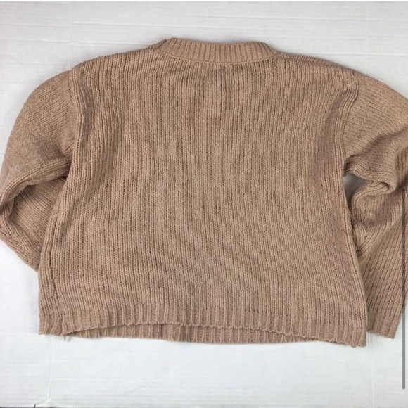 Tan Distressed Heart Sweater - Picture 2 of 6